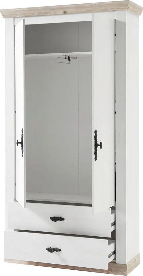 Home affaire Garderobenschrank Florenz Höhe ca, 200 cm, Weiß, – Produktbild 4 von 5