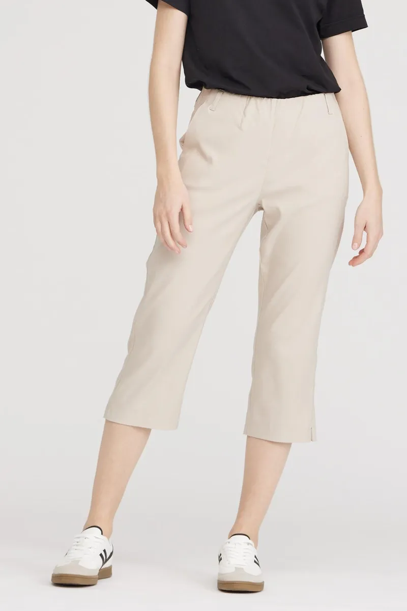 LAURIE LAURIE Damen vegan Hose Taylor Regular Capri Mittellang Grau Sand, Beige, – Produktbild 2 von 2