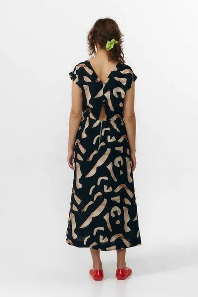 SUITE13LAB Suite13lab Damen-Midikleid TINTO im Stones-Print, Schwarz, – Produktbild 3 von 4