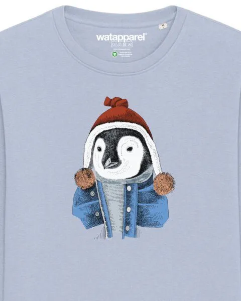 watapparel watapparel Sweatshirt Unisex Pinguin, Serene blue, – Produktbild 3 von 3