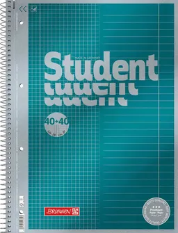 Baier & Schneider Collegeblock Collegeblock Premium Student DUO A4 kariert liniert 80 Blatt, Premiumpapier, hochweiß, satiniert, tintenfest, FSC MIX – Produktbild 1 von 1