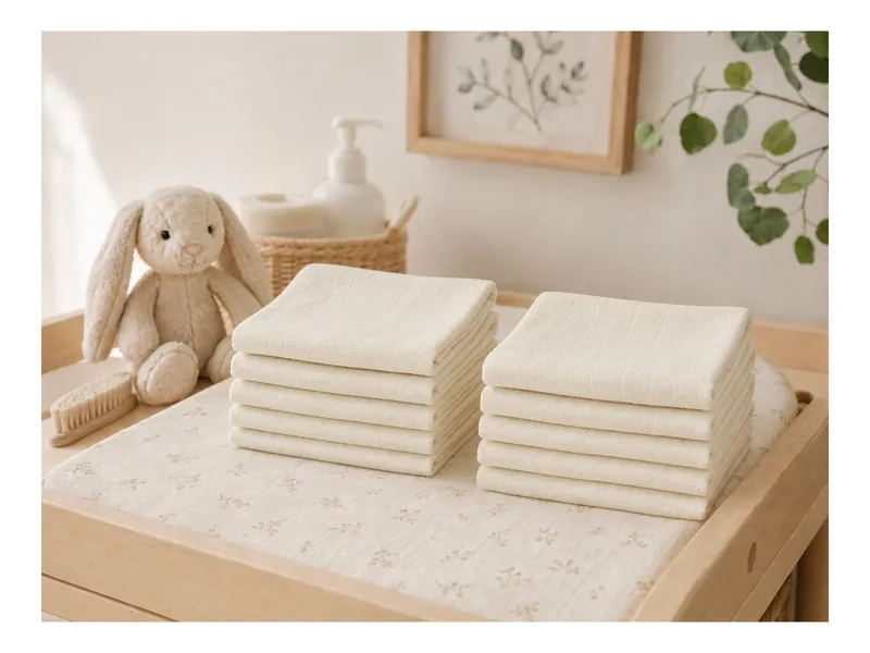 HANS NATUR HANS NATUR Mullwindeln Bio-Baumwolle 10er-Set, 80 x 80 cm, Natur, – Produktbild 2 von 2