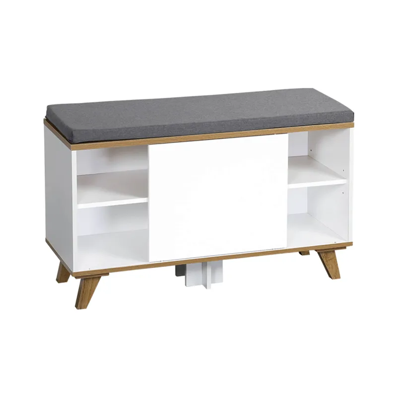 Kesper Schuhschrank mit Sitzkissen, Weiss, – Produktbild 5 von 8
