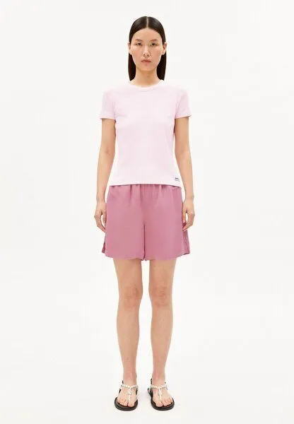 ARMEDANGELS ARMEDANGELS KARDAA Damen Ripp-T-Shirt aus Bio-Baumwoll Mix, Pink mist, – Produktbild 4 von 4