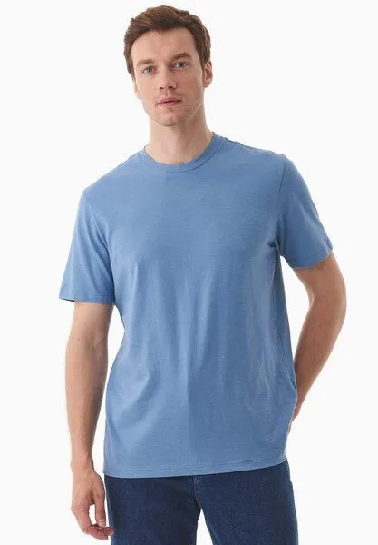 ORGANICATION ORGANICATION Basic T-Shirt aus Bio-Baumwolle, Coronet blue, – Produktbild 1 von 4