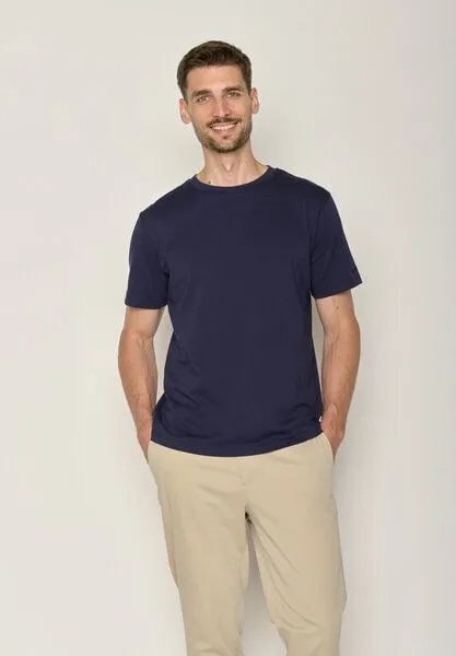 GreenBomb GREENBOMB Basic Fusion - Lässiges Oversize-T-Shirt aus Bio-Baumwolle / GOTS / Fair & Vegan, Blau (marineblau), – Produktbild 1 von 4
