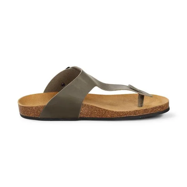 Fairticken Fairticken THULAR vegane "NoBuck" Unisex Zehentrenner Sandale, Grau (khaki), – Produktbild 3 von 4