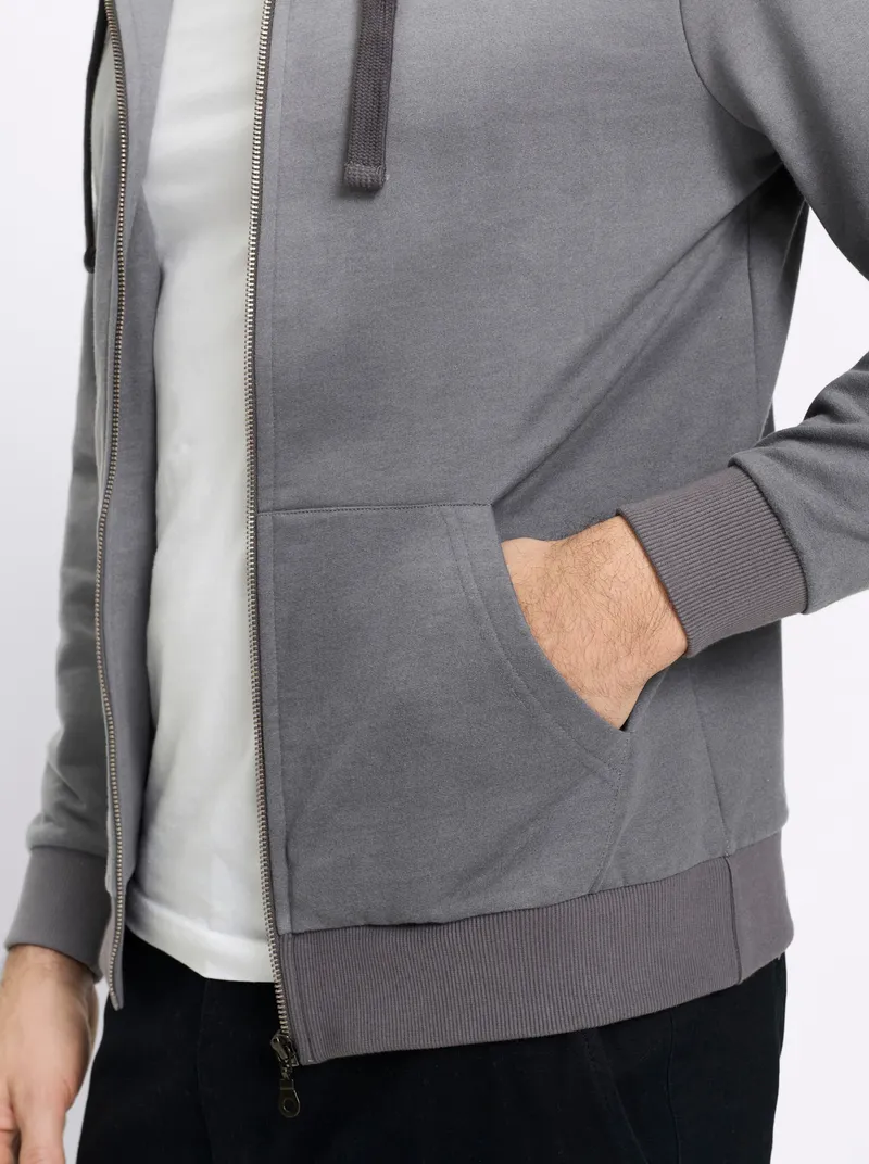marco donati Sweatjacke anthrazit, Anthrazit, – Produktbild 2 von 2