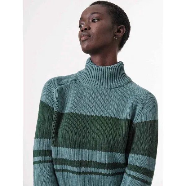 LANIUS LANIUS Colourblock-Pullover aus Bio-Baumwolle, Ice blue/dark green, – Produktbild 4 von 4