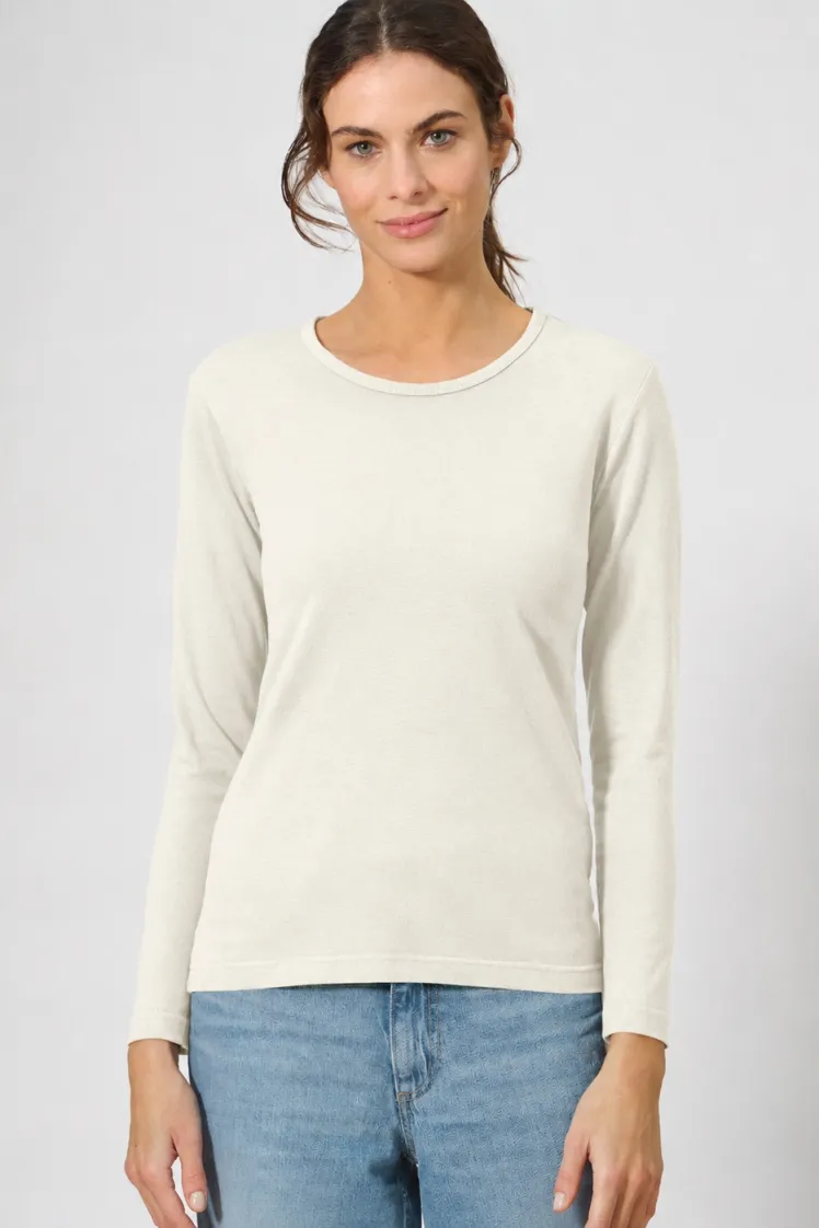 HempAge Hempage Damen vegan Langarmshirt Basic Natural, Weiß, – Produktbild 2 von 2
