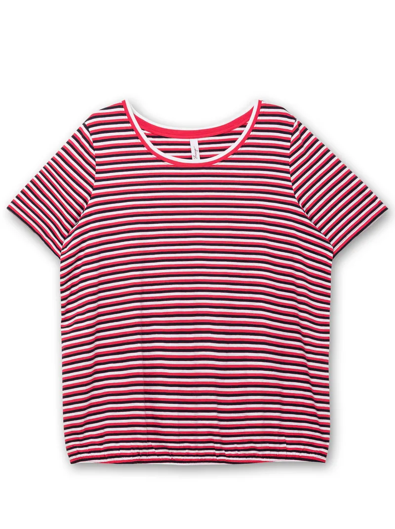 sheego Streifenshirt tiefblau-gestreift, Tiefblau-gestreift, – Produktbild 1 von 2