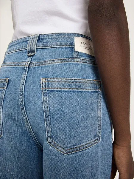 LANIUS LANIUS Straight Jeans (GOTS) aus Bio-Baumwolle, Blue, – Produktbild 4 von 5
