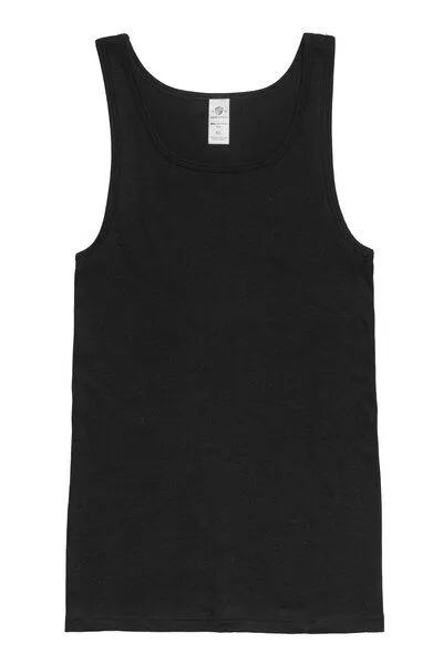 Haasis Bodywear Haasis Bodywear Herren Unterhemd Feinripp Doppelpack, Schwarz, – Produktbild 3 von 4
