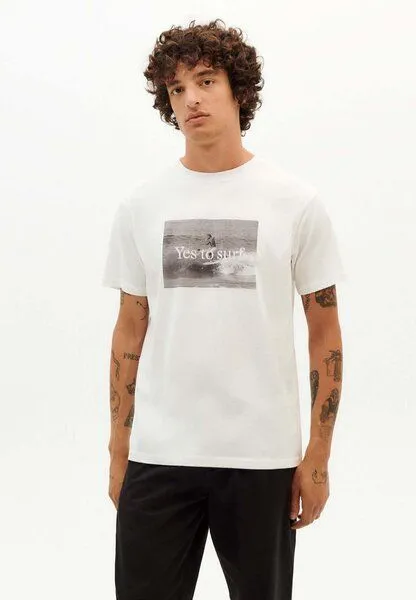thinking mu thinking mu Surf T-Shirt snow white aus Bio-Baumwolle – Produktbild 1 von 4