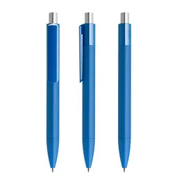 prodir prodir® Druckkugelschreiber DS4 Soft Touch PRR Push, blaue Mine, blau/silber satiniert – Produktbild 1 von 1