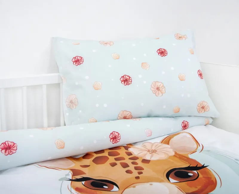Baby Best Baby Best Babybettwäsche Giraffe, Renforcé, 2 teilig, mit liebevollem Motiv, Bunt|weiß, – Produktbild 5 von 5