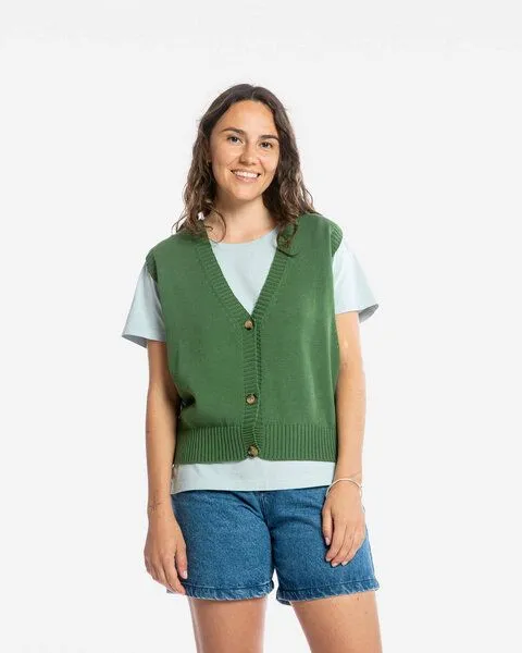 MATONA Matona Weste | Boxy Knit Vest | aus Bio-Baumwolle | GOTS-zertifiziert, Fir, – Produktbild 1 von 4