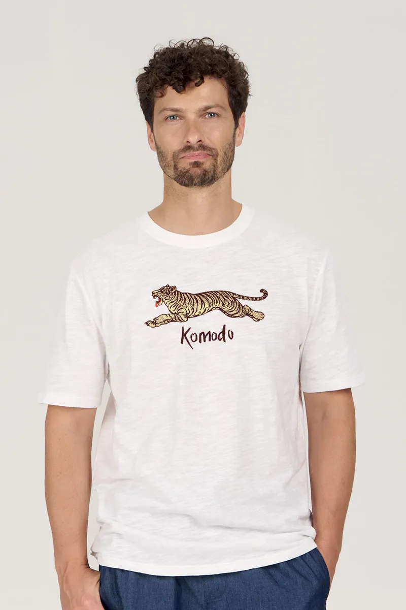 KOMODO KOMODO Herren vegan T-Shirt Le Tigre Weiß, Weiß, – Produktbild 2 von 3