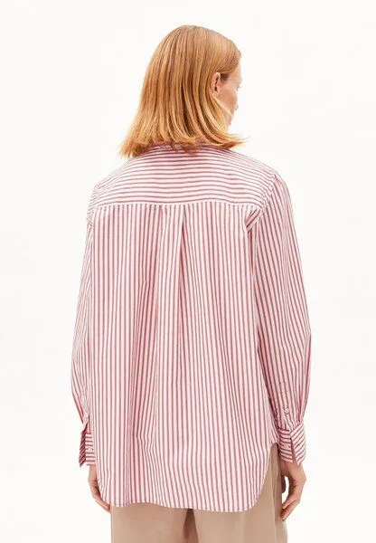 ARMEDANGELS ARMEDANGELS STRIPE LOOSE Damen Bluse aus Bio-Baumwolle, Oatmilk-mars red, – Produktbild 2 von 4