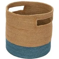 El Puente El Puente Korb "Colorblock" | Fair Trade & Handmade aus Bangladesch, Blau,natur, – Produktbild 1 von 1