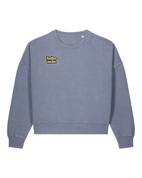 ilovemixtapes ilovemixtapes haha. nein. – Damen Sweater in Washed Blue Grey – Produktbild 1 von 1