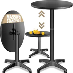 Casaria® Stehtisch Ø60cm höhenverstellbar 70/115cm klappbar Alu Schwarz – Produktbild 1 von 1