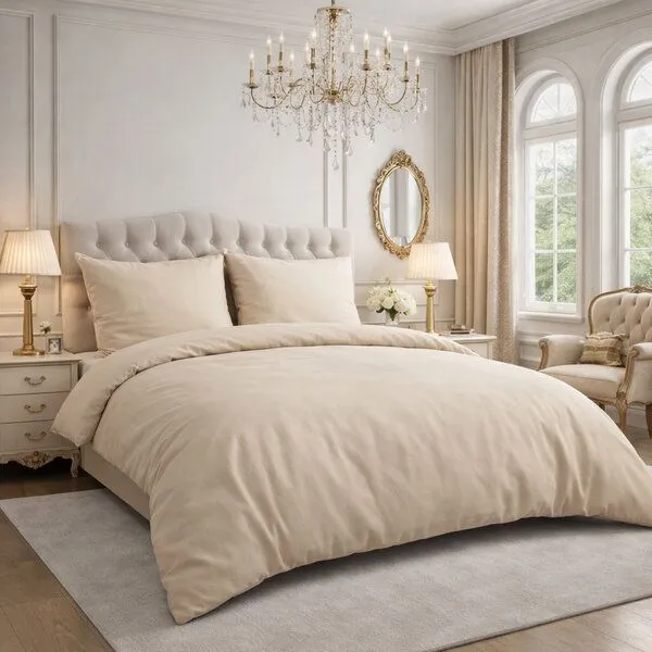 Bruno Barella Bruno Barella Bettwäsche-Set aus Biobaumwolle (Ägäis) – Uni in Warmgrau, Warmbeige & Rosé-Warmgrau sowie Blumenmuster auf Schwarz & Aegean Nature, Sand, – Produktbild 1 von 1