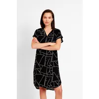 WiDDA Widda Damen vegan Bluse Tunika Nomad Lines Dark Smoky Black – Produktbild 1 von 1