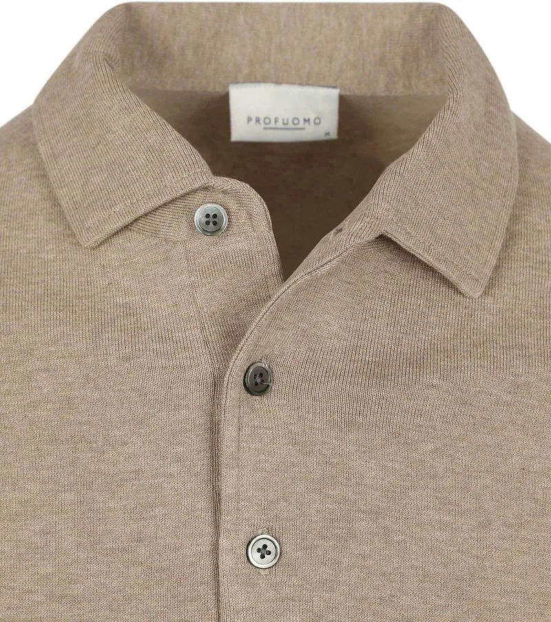 Profuomo Profuomo Longsleeve Poloshirt Luxury Basic Beige - Größe XL, Beige, – Produktbild 3 von 4
