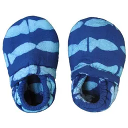Global Mamas Global Mamas Bio Krabbelschuhe - Fische - Blau – Produktbild 1 von 1