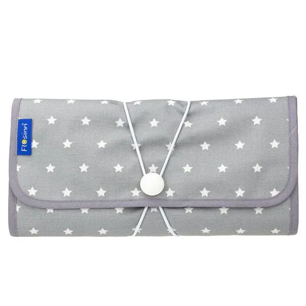 Flosinn Flosinn Wickeltasche Wickelunterlage Wickelclutch abwischbar, Hellgrau, – Produktbild 1 von 4