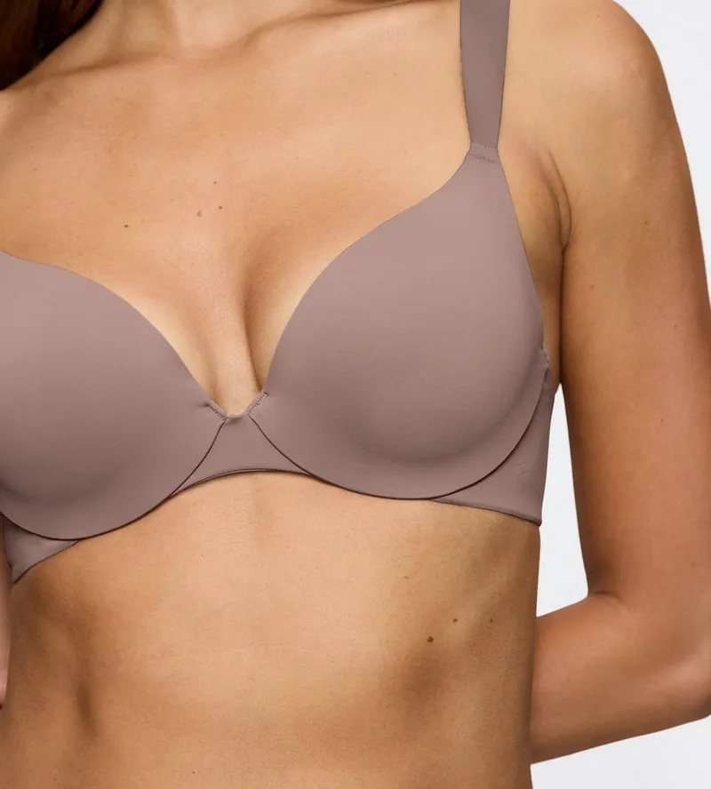 Triumph Triumph Bügel-BH Body Make-Up Illusion mit tiefem Dekolleté, gepolsterte Cups, Komfort-Bügel, Microfaser, Braun, – Produktbild 3 von 5