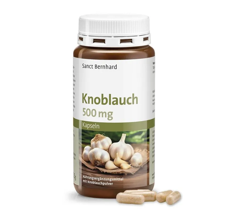 Sanct Bernhard Knoblauch-Kapseln 500mg - 180 Kapseln – Produktbild 1 von 3