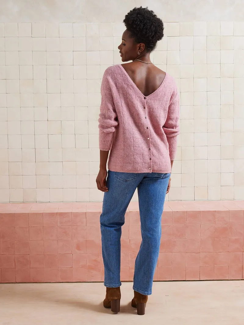 Vertbaudet Wende-Pullover, Altrosa, – Produktbild 3 von 4