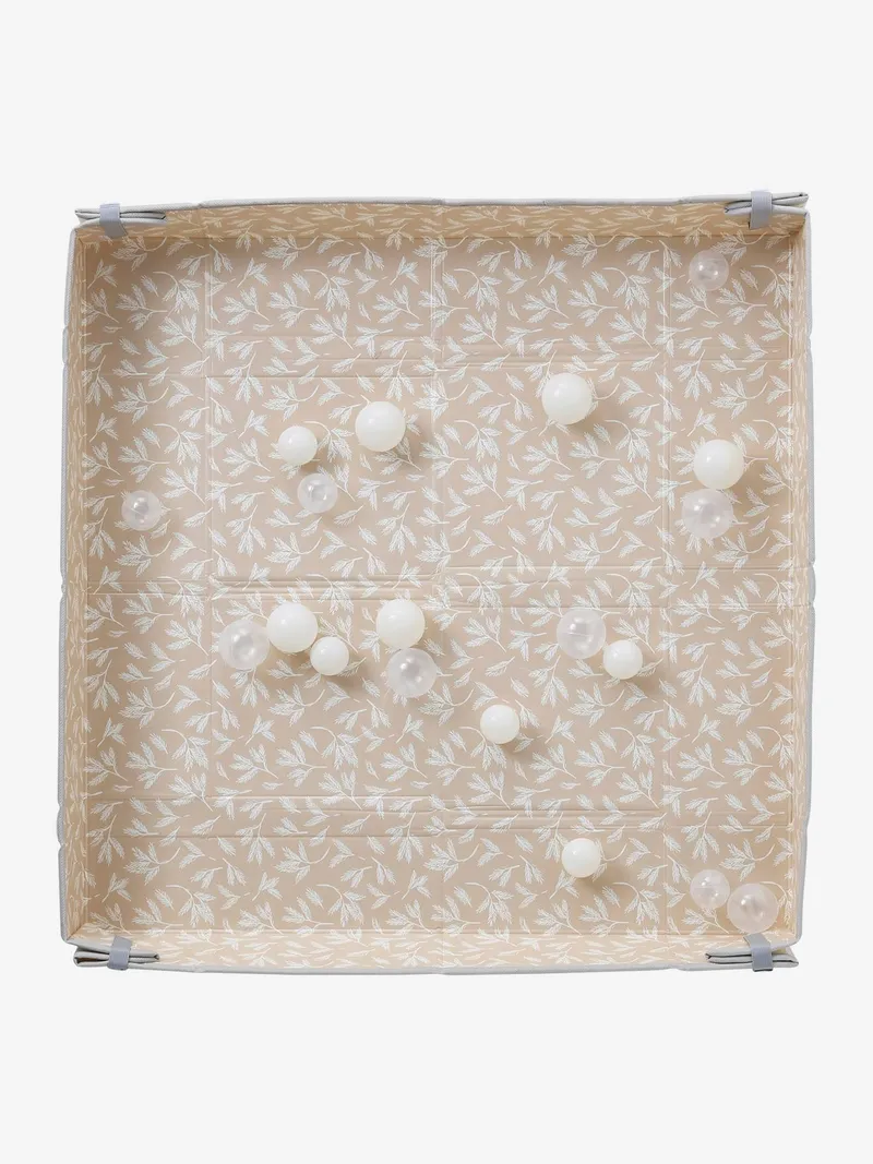 Vertbaudet Wendbarer und faltbarer Spielteppich mit Bällen, Beige, – Produktbild 2 von 3