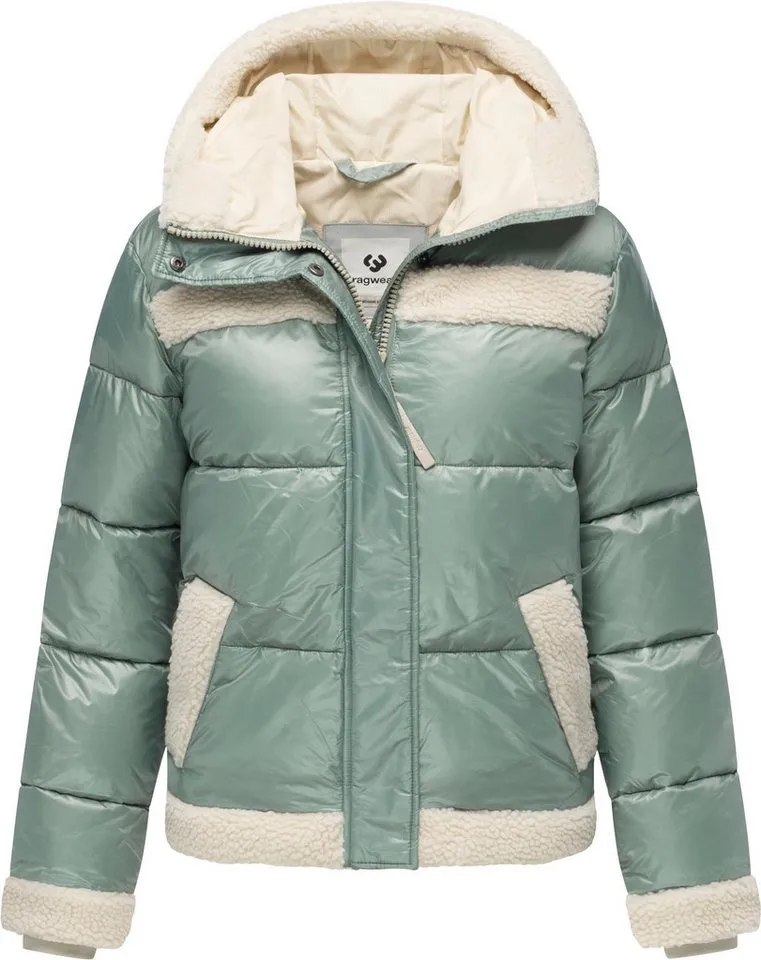 ragwear ragwear Winterjacke Editah Shiny YOUMODO Jacke mit Plüsch-Details und glänzender Optik, Grün, – Produktbild 2 von 4