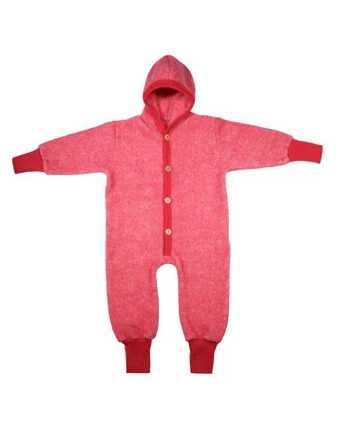 Cosilana Cosilana Kleinkinder Fleece Overall kbT Schurwolle Bio Baumwolle, Rot-melange, – Produktbild 1 von 1