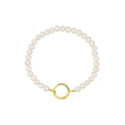 Design Letters Pearl Charm Lock Chain Armband 5mm, vergoldet – Produktbild 1 von 1