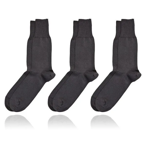 grödo grödo Socken mit Komfortbündchen ohne Gummi für Damen und Herren (3er Pack), Dunkelgrau, – Produktbild 5 von 5