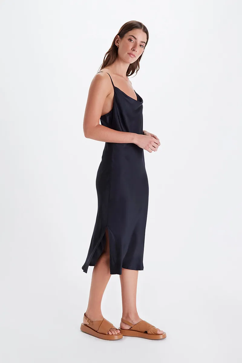 Neu Nomads Neu Nomads Damen vegan Kleid Cowl Neck Schwarz, Schwarz, – Produktbild 1 von 2