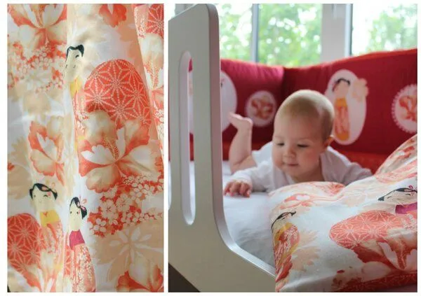 Millemarille Millemarille Baby Bettwäsche 100x135cm / 60x40cm, "kokeshi" (japanisch), – Produktbild 3 von 4