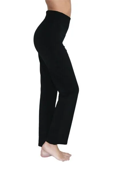 Leela Cotton Leela Cotton Damen Sporthose 2 Farben Bio-Baumwolle Fitnesshose Trainingshose 4070, Schwarz, – Produktbild 3 von 3