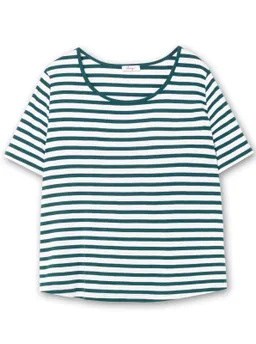 sheego Streifenshirt petrol-weiß – Produktbild 1 von 1