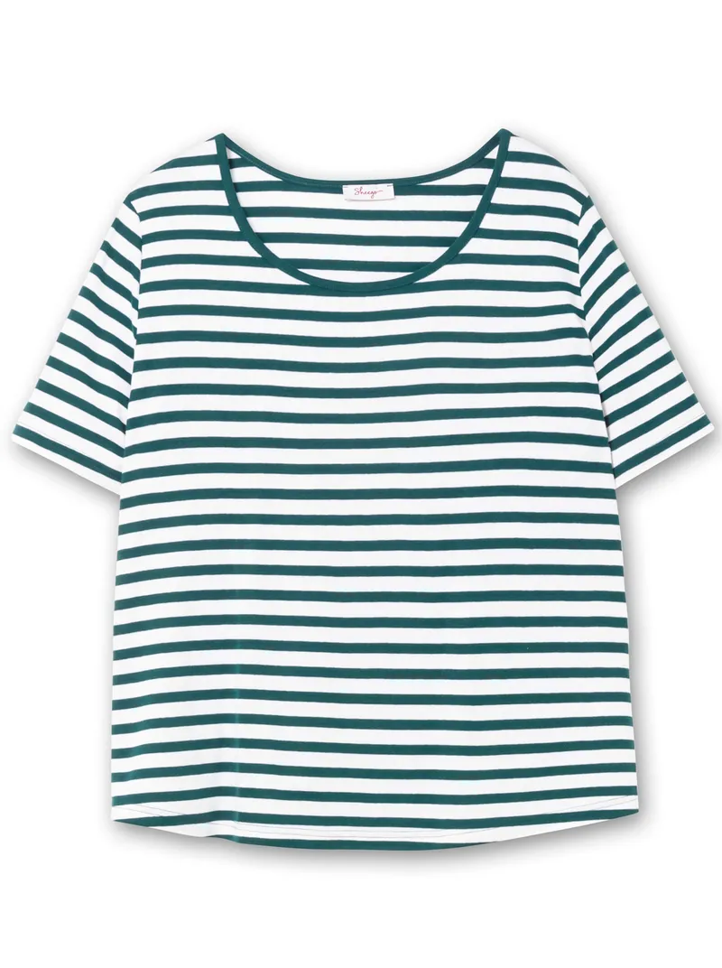 sheego Streifenshirt petrol-weiß, Petrol-weiß, – Produktbild 1 von 2