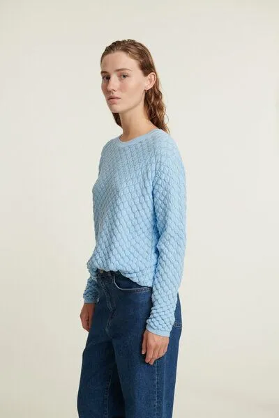 Basic Apparel Basic Apparel Strickpullover - Camilla sweater - aus Bio-Baumwolle, Blau (dutch canal), – Produktbild 2 von 4
