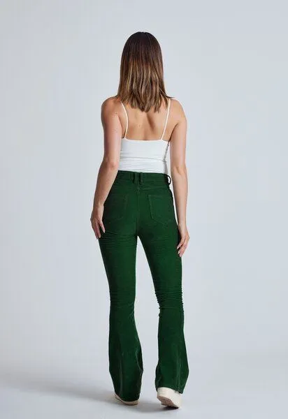 Flax and Loom Flax and Loom Cord Schlaghose Skinny Fit Modell: Mavis, Winter green, – Produktbild 4 von 6