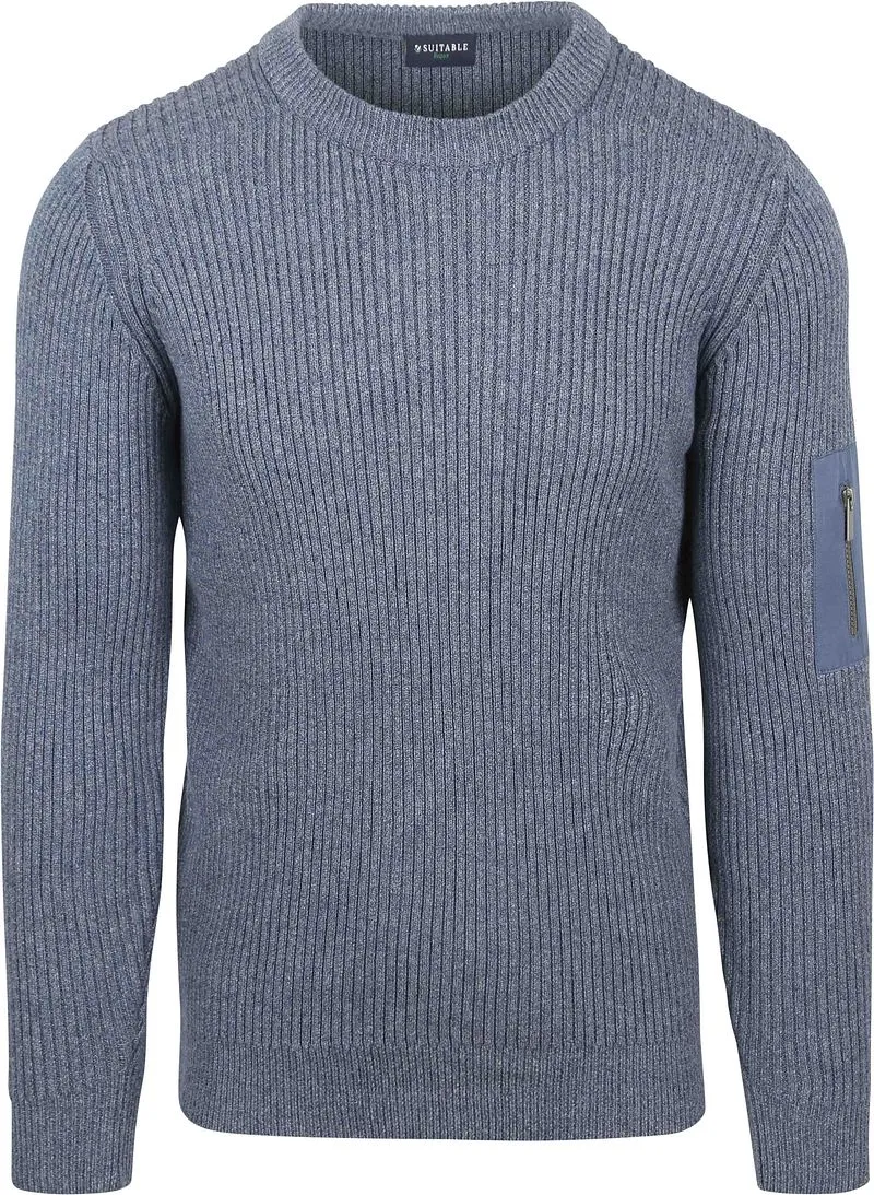 Suitable Suitable Mou Pullover Melange Blau - Größe M, Blau, – Produktbild 1 von 5