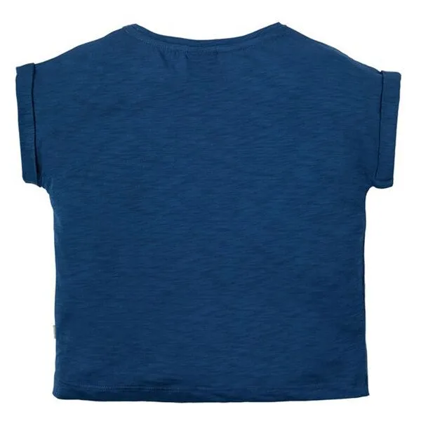 Frugi Frugi T-Shirt Wolke in blau Sophia Slub T-Shirt Marine Blue/Cloud – Produktbild 3 von 3