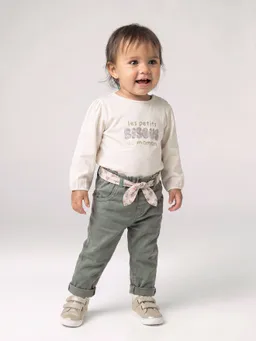 Vertbaudet Paperbag-Hose mit Stoffgürtel Baby Mädchen – Produktbild 1 von 1