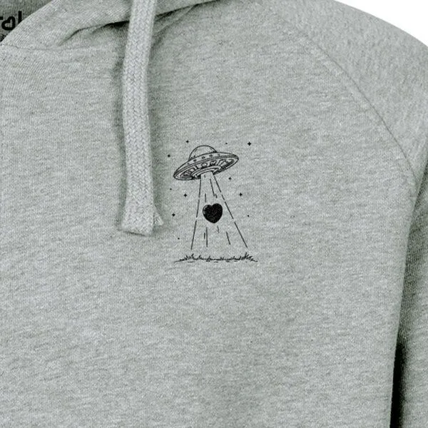 HANDGEDRUCKT HANDGEDRUCKT "Beam it up" Männer Zip Hoody Neutral, Grey, – Produktbild 1 von 4